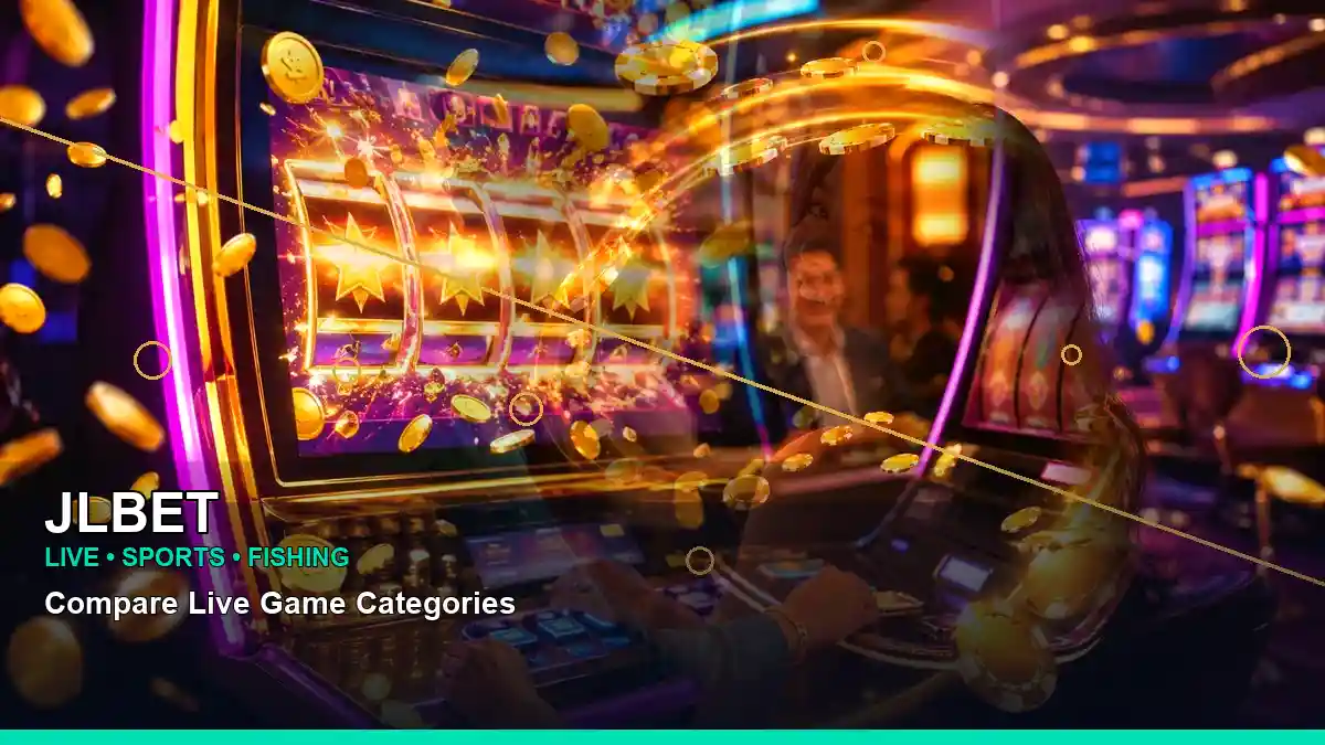 JLBET layered collage lounge VIP casino rewards highlighting mobile-friendly casino play