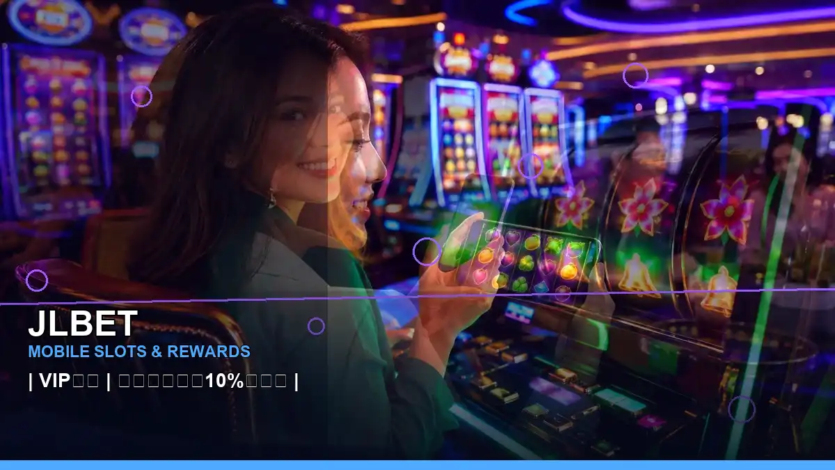 JLBET fantasy online slot games featuring an adult Filipina casino host with a left-diagonal composition