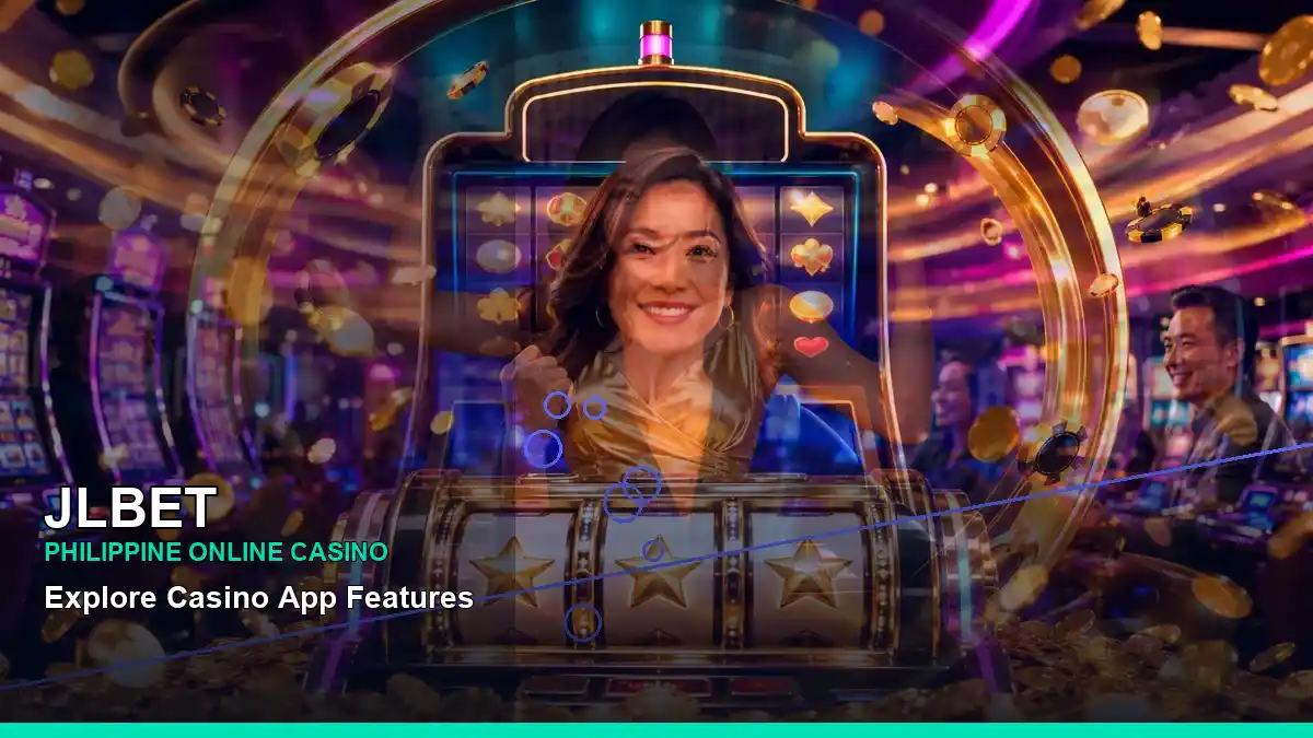 JLBET night online slot games featuring an adult Filipina casino host with a right close-up composition — view 2